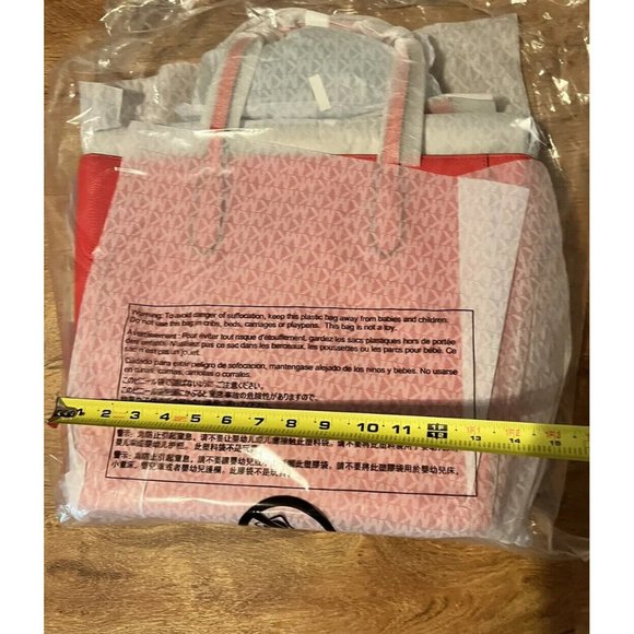 Michael Kors Sinclair Large Pebbled Leather  Tote Red NWT - Picture 6 of 8